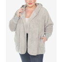 ホワイトマーク レディース ジャケット&ブルゾン アウター Plus Size Plush Hooded Cardigan Jacket with Pocket...