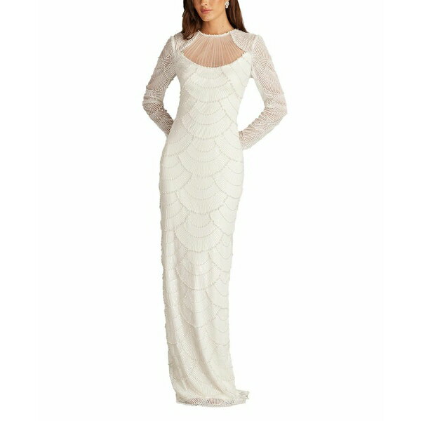 タダシショージ レディース ワンピース トップス Women's Delmar Shell Embellished Gown Ivory
