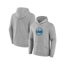 ファナティクス メンズ パーカー・スウェットシャツ アウター Men's Steel Heather Utah Hockey Club Draft Logo Pullover Hoodie Steel Heather(4)