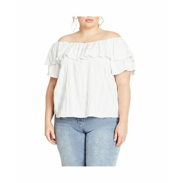 シティーシック レディース カットソー トップス Women's Christy Off Shoulder Top White