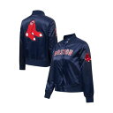 プロスタンダード レディース ジャケット&ブルゾン アウター Women's Navy Boston Red Sox Satin Full-Snap Varsity Jacket Navy