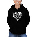 エルエーポップアート レディース パーカー・スウェットシャツ アウター Women's Word Art Paw Prints Heart Hooded Swe...