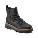 アース レディース ブーツ シューズ Women's Yonder Waterproof Ruched Lug Sole Casual Booties Blac...