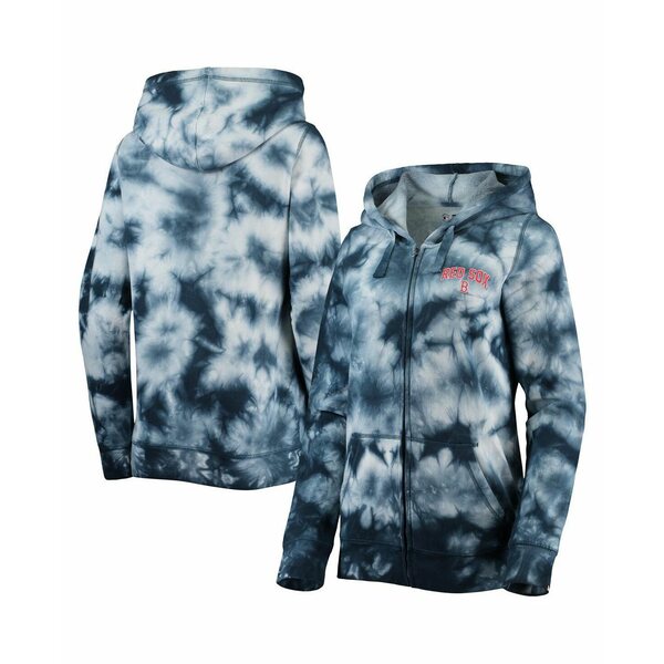 ニューエラ レディース パーカー・スウェットシャツ アウター Women's Navy Boston Red Sox Tie-Dye Full-Zip Hoodie Navy(4)