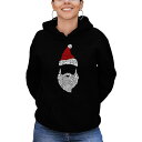 エルエーポップアート レディース パーカー・スウェットシャツ アウター Women's Santa Claus Word Art Hooded Sweatshirt Black