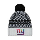 ニューエラ レディース 帽子 アクセサリー Women's Black, White New York Giants 2023 NFL Crucial Catch Cuffed Pom Knit Hat Black, White(4)