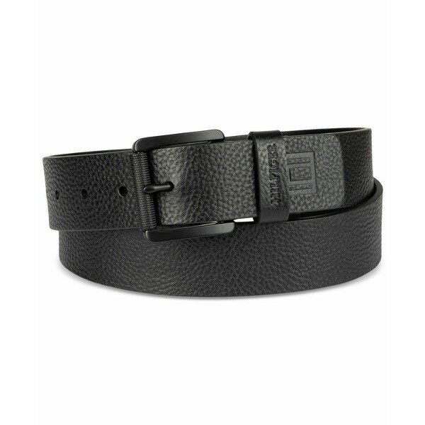 トミー ヒルフィガー メンズ ベルト アクセサリー Men's Roller Buckle Belt Black