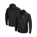 コロシアム メンズ パーカー・スウェットシャツ アウター Men's Black Maryland Terrapins Blackout 3.0 Tonal Raglan Full-Zip Hoodie Black