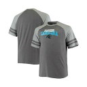 ファナティクス メンズ シャツ トップス Men's Big and Tall Charcoal, Heathered Gray Carolina Panthers Two-Stripe Tri-Blend Raglan T-shirt Charcoal, Heathered Gray