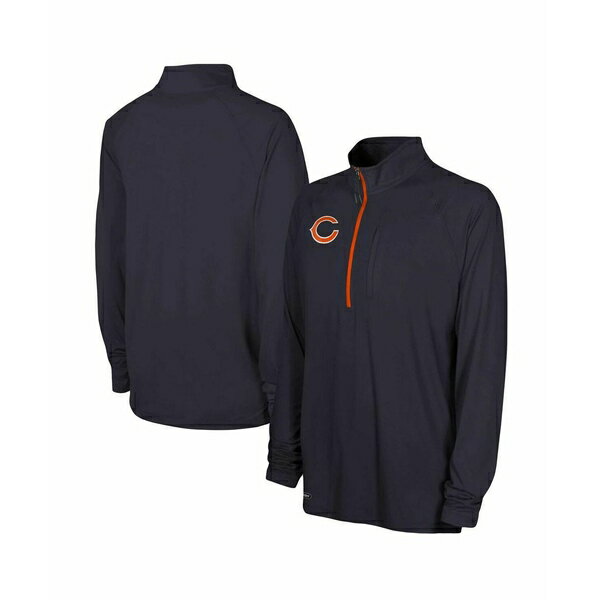 アウタースタッフ メンズ パーカー・スウェットシャツ アウター Men's Navy Chicago Bears Combine Authentic Raglan Quarter-Zip Top Navy(4)