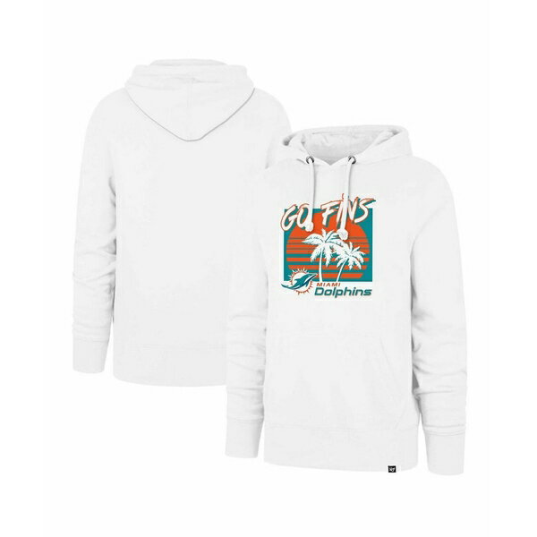 47ブランド メンズ パーカー・スウェットシャツ アウター Men's White Miami Dolphins Go Fins Regiona..