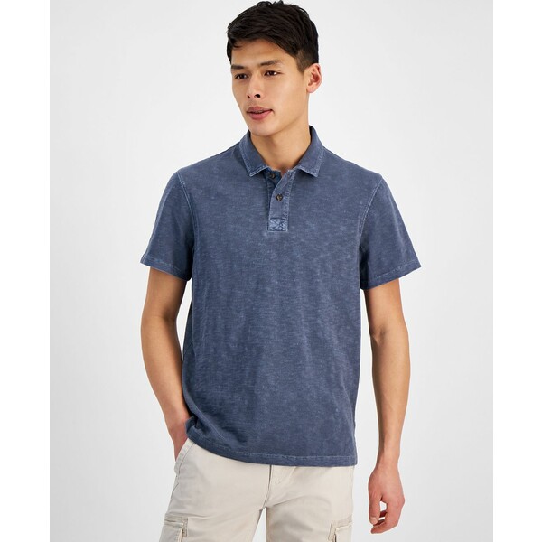サンアンドプラスストーン メンズ シャツ トップス Men's Regular-Fit Textured Polo Shirt, Created f..