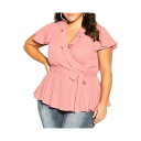 シティーシック レディース カットソー トップス Women's Wrap Frills Short Sleeve Top Rose(4)