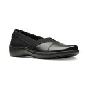 クラークス レディース スリッポン・ローファー シューズ Women's Cora Charm Slip-On Flats Black Leat(4)