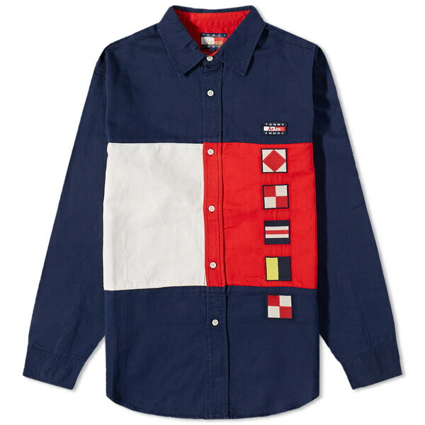 g~[qtBK[ Y Vc gbvX Tommy Jeans x Aries Multi Flags Shirt Blue