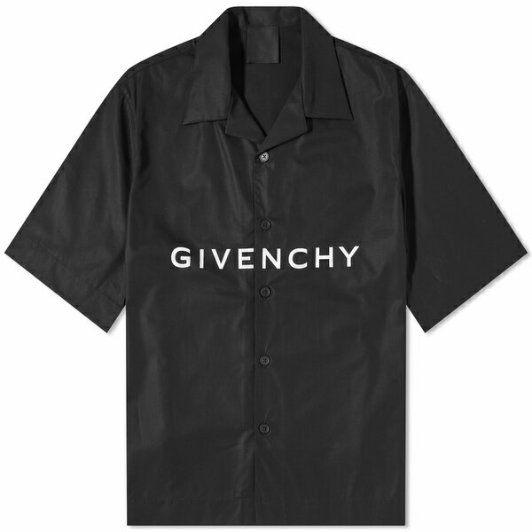 ジバンシー メンズ シャツ トップス Givenchy Logo Hawaiian Shirt Black