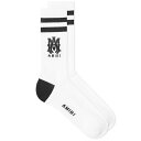 A~ Y C A_[EFA AMIRI Ribbed MA Athletic Socks Black