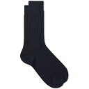 TXy Y C A_[EFA Sunspel Rib Sock Blue