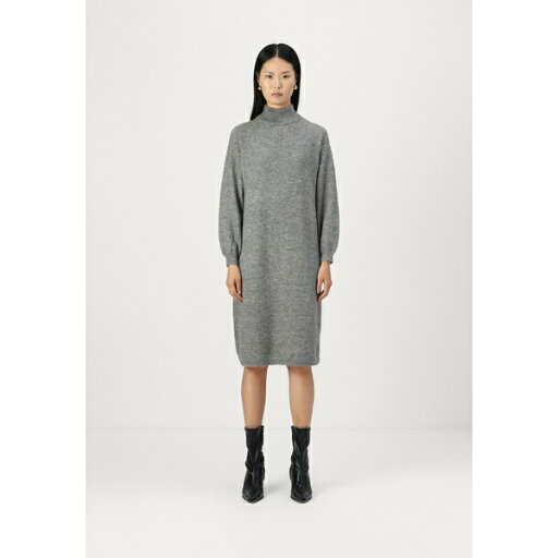 ヤス レディース ワンピース トップス YASBALIS FUNNEL DRESS - Jumper dress - medium grey melange ヤス レディース ワンピース トップス YASBALIS FUNNEL DRESS - Jumper dress - medium grey melange