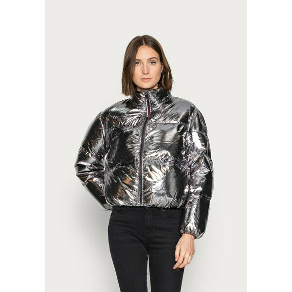 トミー ヒルフィガー レディース コート アウター GLOSS FOIL LOGO PUFFER - Down jacket - silver