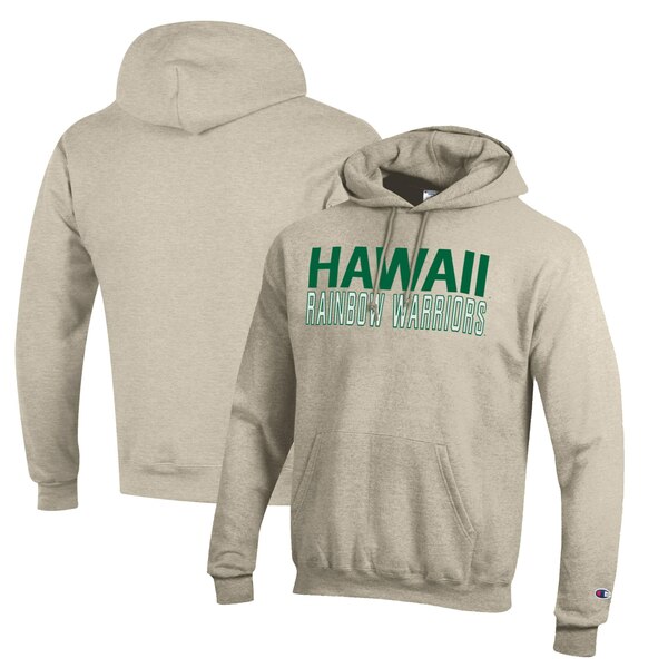 チャンピオン メンズ パーカー・スウェットシャツ アウター Hawaii Warriors Champion Eco Powerblend Pullover Hoodie Oatmeal