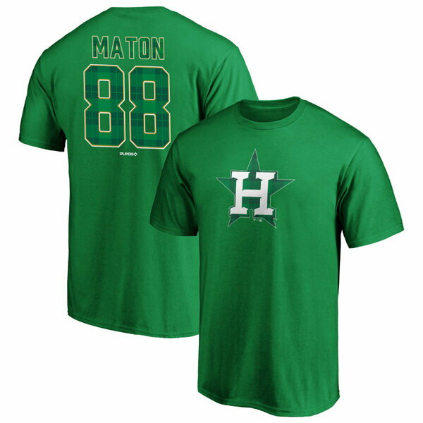 ファナティクス メンズ Tシャツ トップス Houston Astros Fanatics Branded Emerald Plaid Personalized Name & Number TShirt Green