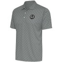 【送料無料】 アンティグア メンズ ポロシャツ トップス Philadelphia Union Antigua Brushed Metallic Spark Polo Steel