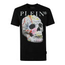 フィリッププレイン メンズ Tシャツ トップス Skull Round Neck T-shirt Black