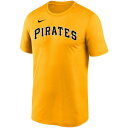 ナイキ レディース Tシャツ トップス Men's Gold Pittsburgh Pirates Wordmark Legend T-shirt Gold