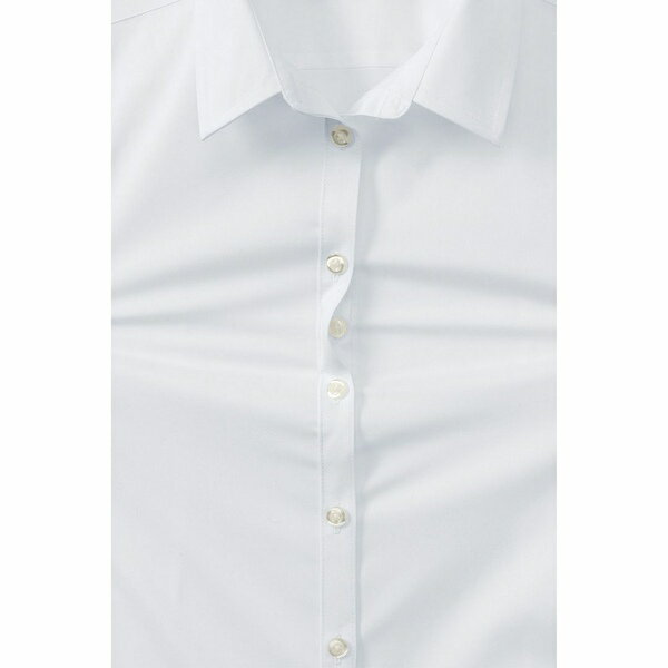 ランズエンド レディース シャツ トップス Women's School Uniform No Gape Long Sleeve Stretch Shirt Pearl white