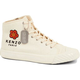 KENZO ケンゾー メンズ スニーカー 【Kenzo School High Top Trainers】 サイズ EU_39(24.0cm) Paris Logo Cream