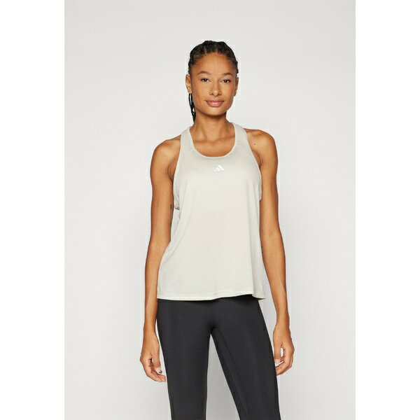 アディダス レディース テニス スポーツ TRAIN ESSENTIALS MINIMAL BRANDING RACERBACK - Top - alumina/white
