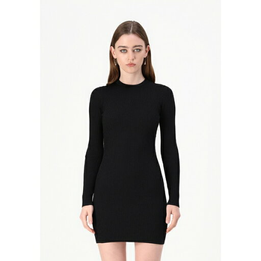 グッドアメリカン レディース ワンピース トップス VIRGO MINI DRESS - Shift dress - black グッドアメリカン レディース ワンピース トップス VIRGO MINI DRESS - Shift dress - black