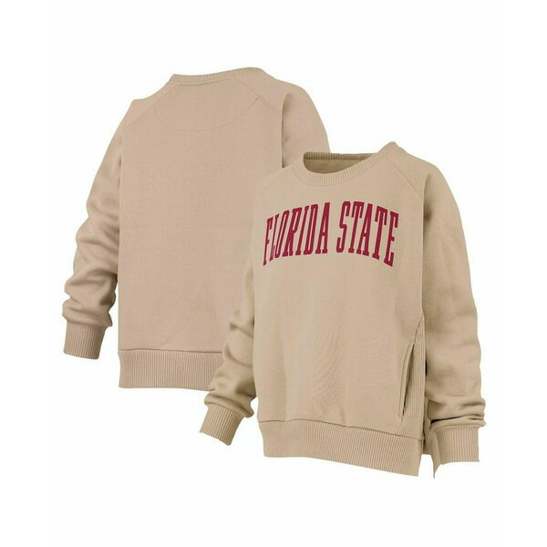 プレスボックス レディース パーカー・スウェットシャツ アウター Women's Khaki Florida State Seminoles Pocketed Raglan Pullover Sweatshirt Khaki