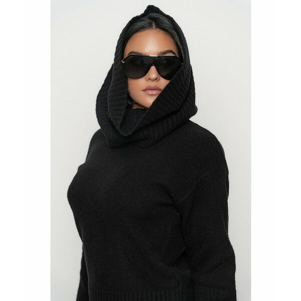 ジェイラックスラベル レディース カットソー トップス Women's Sweater Scarf Top Black