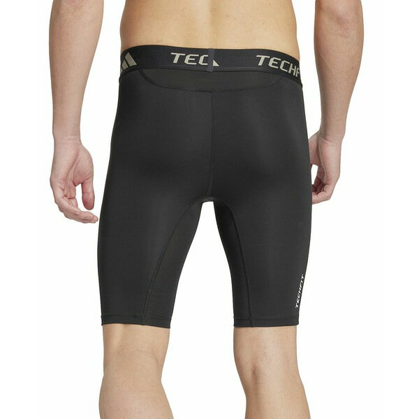 アディダス メンズ カジュアルパンツ ボトムス Men's Tech-Fit Logo Compression Shorts Black