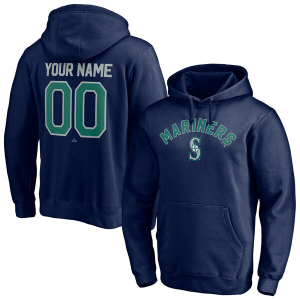 ファナティクス メンズ パーカー・スウェットシャツ アウター Seattle Mariners Personalized Winning Streak Name & Number Pullover Hoodie Navy