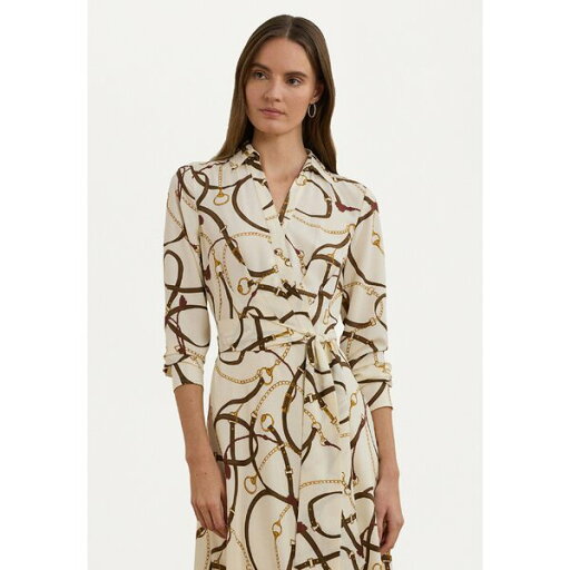 ラルフローレン レディース ワンピース トップス ROWELLA BELTING PRINT CREPE MIDI DRESS - Day dress - cream multi ラルフローレン レディース ワンピース トップス ROWELLA BELTING PRINT CREPE MIDI DRESS - Day dress - cream multi
