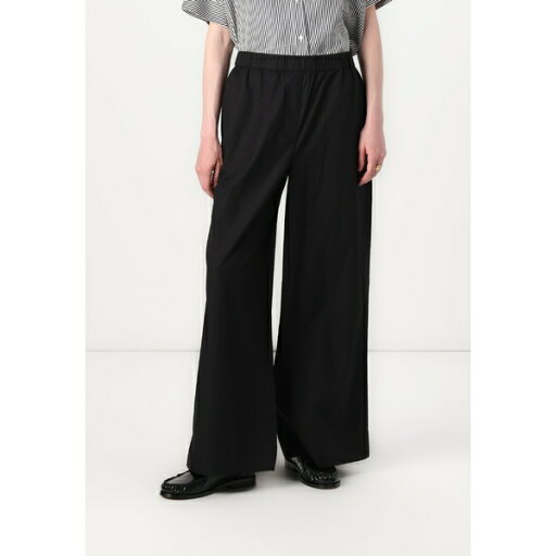 トミー ヒルフィガー レディース カジュアルパンツ ボトムス WIDE LEG PANT - Trousers - black トミー ヒルフィガー レディース カジュアルパンツ ボトムス WIDE LEG PANT - Trousers - black