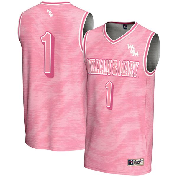 ゲームデイグレーツ メンズ ユニフォーム トップス #1 William & Mary Tribe GameDay Greats Unisex Lightweight Basketball Fashion Jersey Pink 3