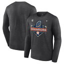 ファナティクス メンズ Tシャツ トップス Houston Astros Fanatics Branded 2022 World Series Champions Locker Room Long Sleeve TShirt Heather Charcoal