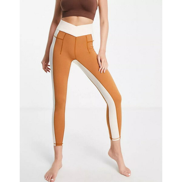 フリーペープルムーブメント レディース レギンス ボトムス Free People Movement rebel leggings in contrast color block - part of a set Burnt topaz