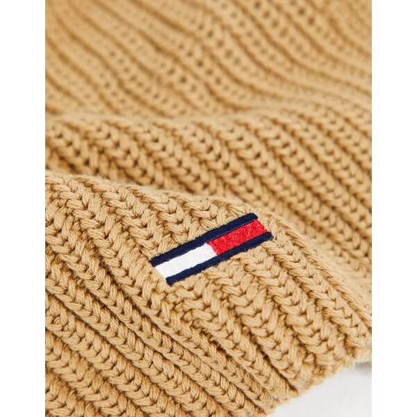 トミーヒルフィガー メンズ マフラー・ストール・スカーフ アクセサリー Tommy Jeans basic rib scarf in beige BEIGE