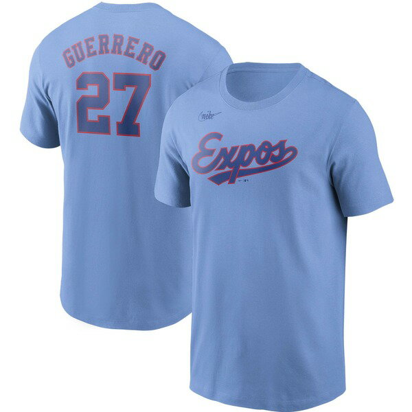 ナイキ メンズ Tシャツ トップス Vladimir Guerrero Montreal Expos Nike Cooperstown Collection Name & Number TShirt Powder Blue