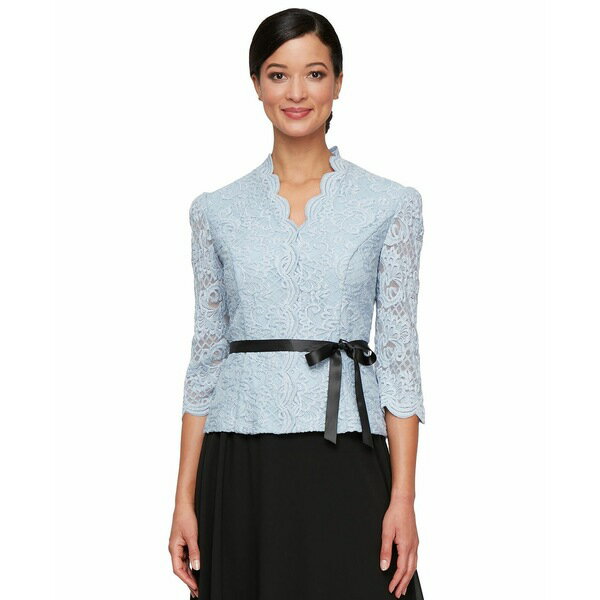 å֥˥󥰥 ǥ åȥ ȥåץ Women's Lace Belted 3/4-Sleeve Blouse Hyd...