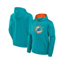 ファナティクス メンズ パーカー・スウェットシャツ アウター Men's Aqua Miami Dolphins Defender Pullover Hoodie Aqua, Orange