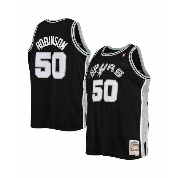ミッチェル&ネス メンズ シャツ トップス Men's David Robinson Black San Antonio Spurs Big and Tall Hardwood Classics Jersey Black