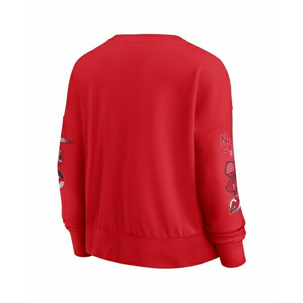 ファナティクス レディース カットソー トップス Women's Red New Jersey Devils Go Team Pullover Sweatshirt Red
