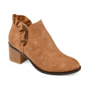 ジャーニーコレクション レディース ブーツ シューズ Women's Lennie Ruffle Detail Stacked Block Heel Booti...