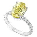 バッジェリーミシュカ レディース リング アクセサリー IGI Certified Lab Grown Yellow Diamond Oval-Shaped E...